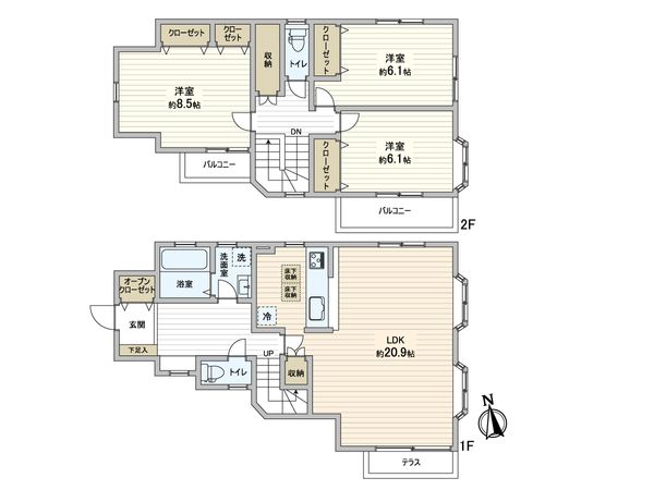 栗谷2丁目 戸建 間取図(平面図) 間取図(平面図)