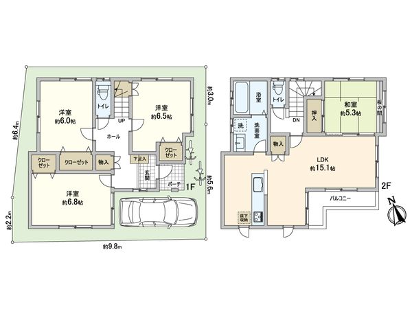 堰2丁目 戸建 間取図(平面図) 堰2丁目 戸建 間取図(平面図)