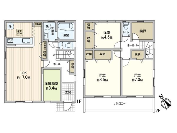 東生田4丁目 戸建 間取図(平面図)