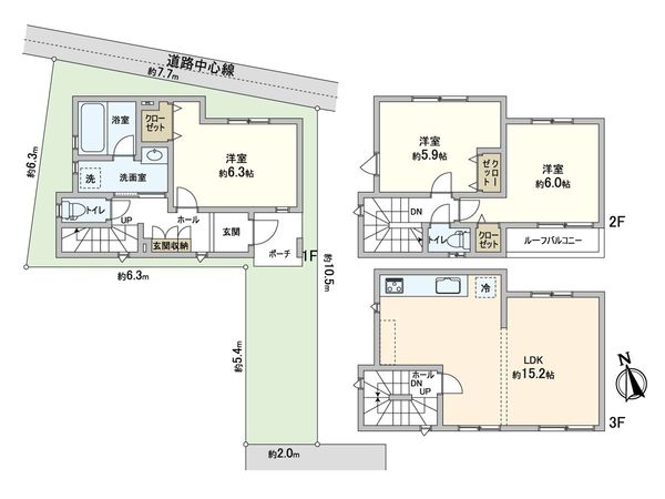 菅稲田堤1丁目 新築戸建 間取図(平面図)