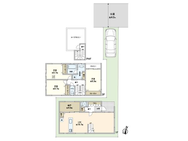 多摩区三田3丁目 新築戸建B号棟 間取図(平面図) 多摩区三田3丁目 新築戸建B号棟 間取図(平面図)