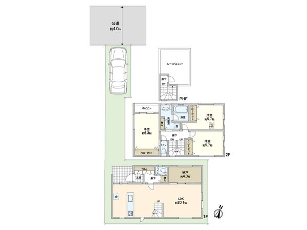 多摩区三田3丁目 新築戸建 C棟 間取図(平面図) 多摩区三田3丁目 新築戸建 C棟 間取図(平面図)