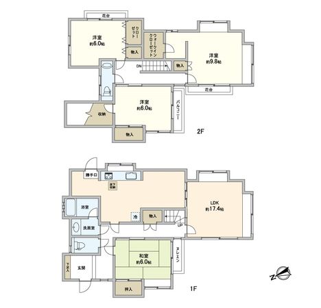 王禅寺東3丁目 三井不動産(株)旧分譲地内リフォーム戸建 間取図(平面図) 王禅寺東3丁目 三井不動産(株)旧分譲地内リフォーム戸建 間取図(平面図)