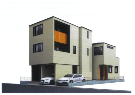 宿河原7丁目 新築戸建(1号棟) 外観パース図