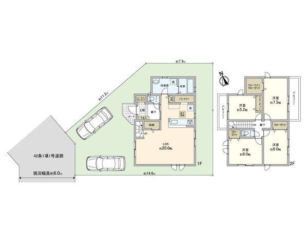 寺尾台1丁目 新築戸建2号棟 間取図(平面図) 寺尾台1丁目 新築戸建2号棟 間取図(平面図)