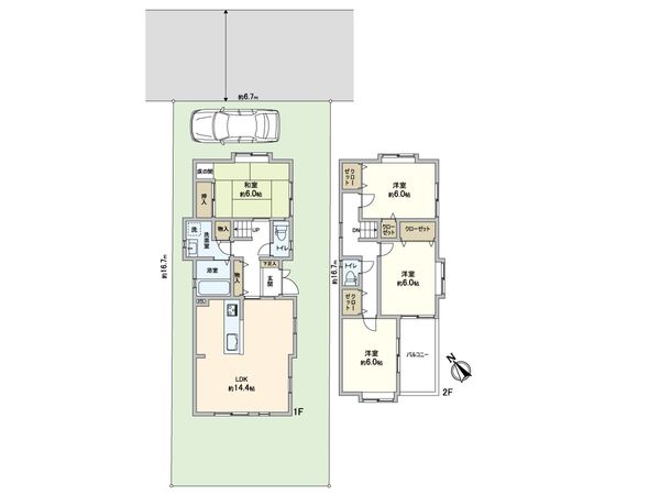 南生田6丁目 戸建 間取図(平面図) 間取図(平面図)