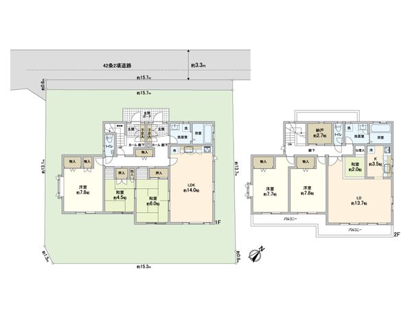 西生田1丁目 戸建 間取図(平面図) 西生田1丁目 戸建 間取図(平面図)
