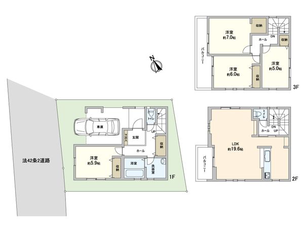 多摩区布田 新築戸建 間取図(平面図) 多摩区布田 新築戸建 間取図(平面図)