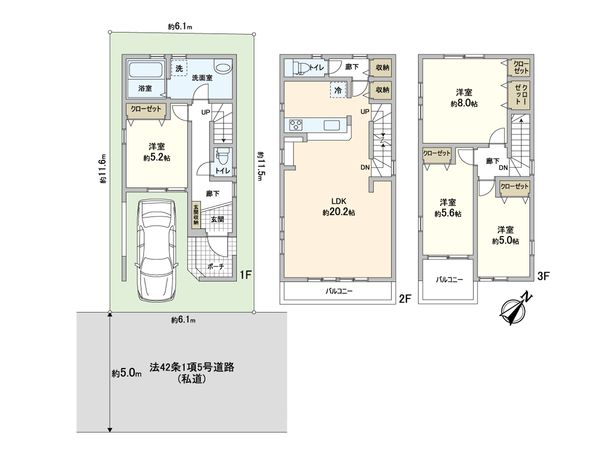 菅北浦5丁目 新築戸建 間取図(平面図) 菅北浦5丁目 新築戸建 間取図(平面図)