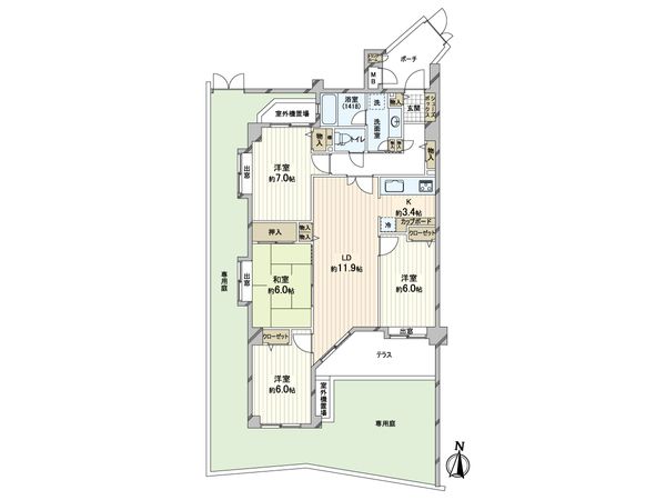 コスモ稲田堤ガーデンフォルム 間取図(平面図) 間取図(平面図)