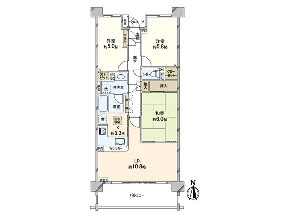 宿河原パークハウス壱番館 間取図(平面図) 間取図(平面図)