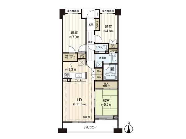 パラッシオ向ヶ丘遊園 間取図(平面図)
