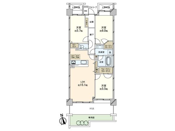 コスモステージ宿河原 間取図(平面図) 間取図(平面図)