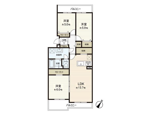 サンビームヒルズ西菅 4号棟 間取図(平面図)