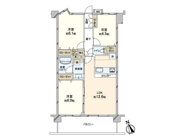 ベルジュール稲城Ⅲ 間取図(平面図)