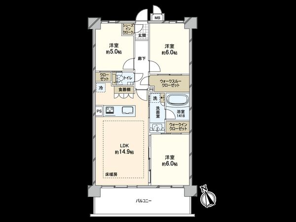 ミオカステーロ京王稲田堤Ⅱ 間取図(平面図)