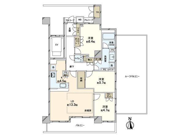 プライムエフ向ヶ丘遊園 間取図(平面図) プライムエフ向ヶ丘遊園 間取図(平面図)