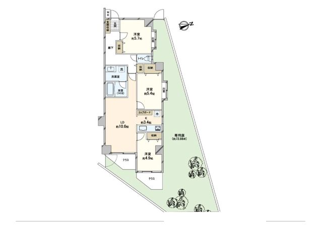 ミレニアムコート向ヶ丘遊園 間取図(平面図) ミレニアムコート向ヶ丘遊園 間取図(平面図)