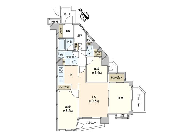 クリオ向ヶ丘遊園壱番館 間取図(平面図) クリオ向ヶ丘遊園壱番館 間取図(平面図)