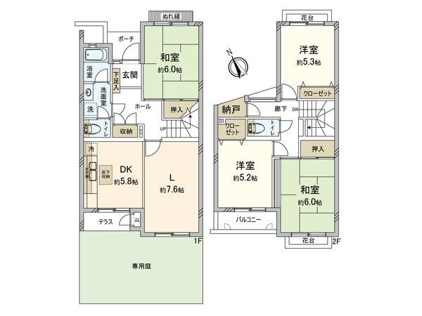多摩ニュータウングリーンコープ落合団地 6-6-11号棟 間取図(平面図)