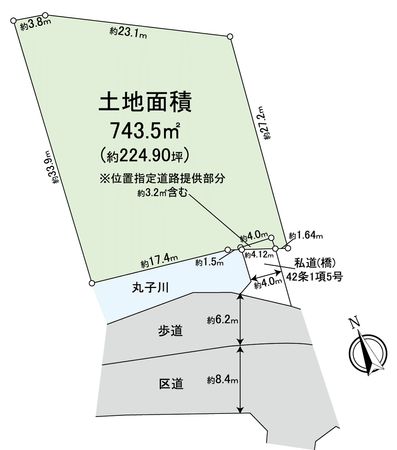 岡本2丁目 土地 区画図