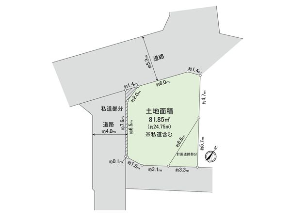 桜上水1丁目 土地 区画図