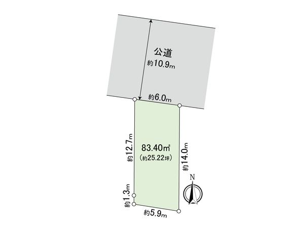 世田谷区赤堤3丁目 土地 地型図