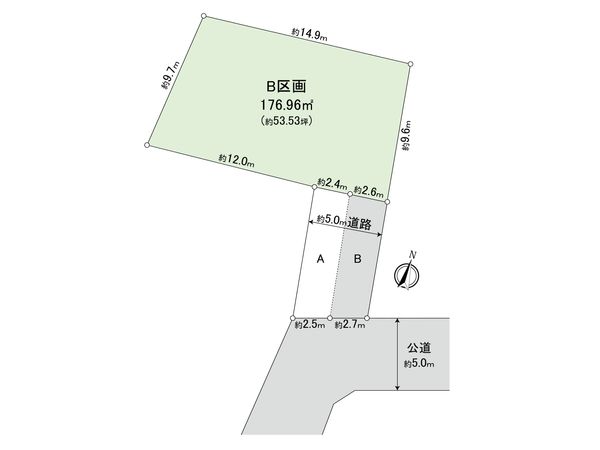 世田谷区桜上水2丁目 B区画 地型図