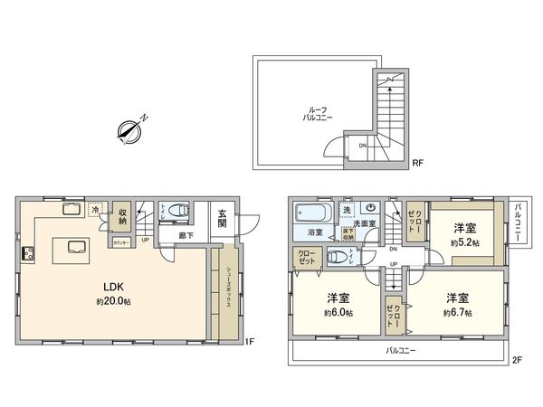 桜上水1丁目 戸建 間取図(平面図)