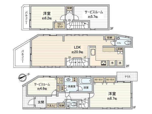 桜丘2丁目 戸建 間取図(平面図) 桜丘2丁目 戸建 間取図(平面図)