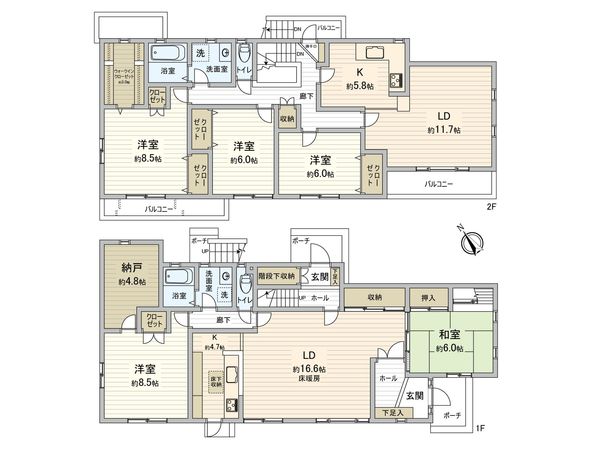 豪徳寺2丁目 独立型二世帯住宅 間取図(平面図)