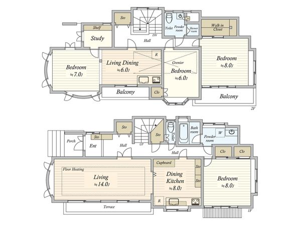 赤堤4丁目 戸建 間取図(平面図) 赤堤4丁目 戸建 間取図(平面図)