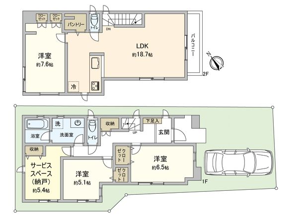 桜1丁目 戸建 間取図(平面図)