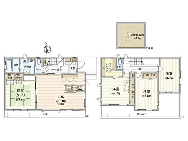 桜3丁目 戸建 間取図(平面図)