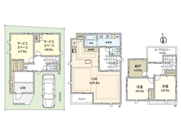 松原3丁目 新築戸建 A号棟 間取図(平面図)
