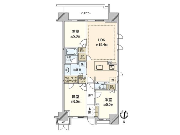 パークナード経堂 間取図(平面図)