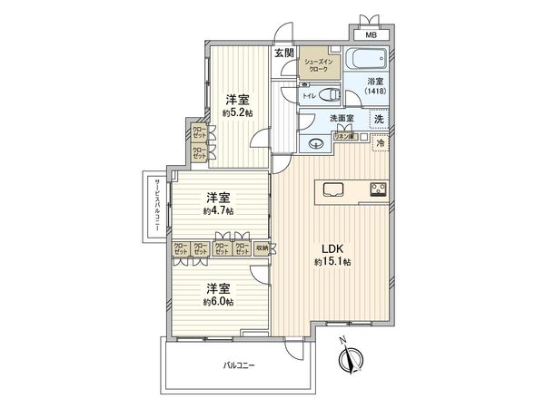 プレシス千歳船橋 間取図(平面図) プレシス千歳船橋 間取図(平面図)