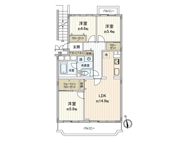 馬事公苑前シティハウス 間取図(平面図) 間取図(平面図)