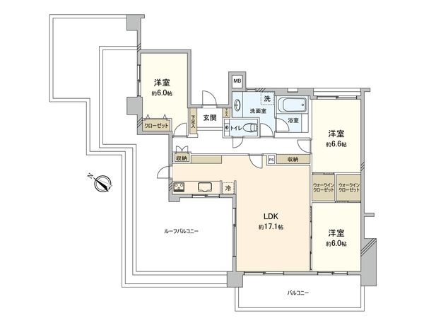 セザール千歳船橋コルティーレ 間取図(平面図) セザール千歳船橋コルティーレ 間取図(平面図)