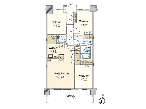 ザ・パークハウス経堂プレイス 間取図(平面図) ザ・パークハウス経堂プレイス 間取図(平面図)