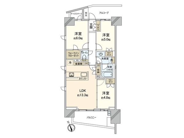 ザ・パークハウス上北沢 間取図(平面図) ザ・パークハウス上北沢 間取図(平面図)