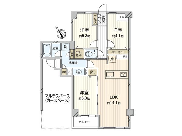 エクセルシオール馬事公苑 間取図(平面図) エクセルシオール馬事公苑 間取図(平面図)