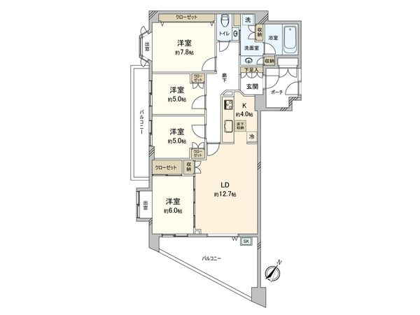 桜上水南パークハウス 間取図(平面図) 桜上水南パークハウス 間取図(平面図)