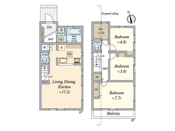 祖師谷5丁目 土地 A区画 建物プラン例 (間取り図)