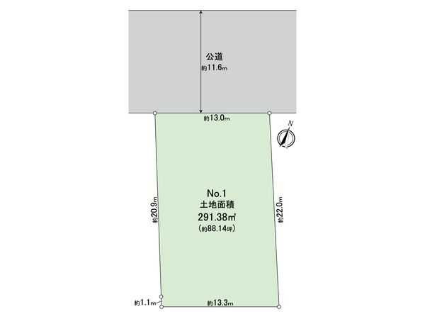 成城5丁目 土地 1区画 区画図 成城5丁目 土地 1区画 区画図