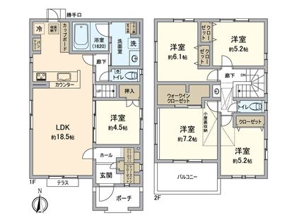 世田谷区砧7丁目 新築戸建 間取図(平面図)