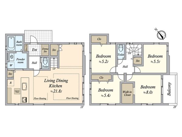 狛江市岩戸南3丁目 新築戸建 1号棟 間取図(平面図) 狛江市岩戸南3丁目 新築戸建 1号棟 間取図(平面図)