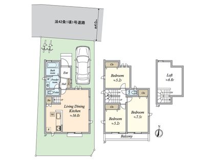 猪方1丁目 新築戸建 A号棟 間取図(平面図)