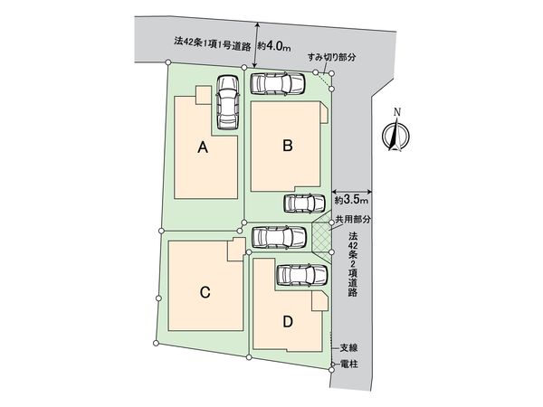 猪方1丁目 新築戸建 B号棟 全体区画図