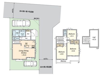 猪方1丁目 新築戸建 B号棟 間取図(平面図)